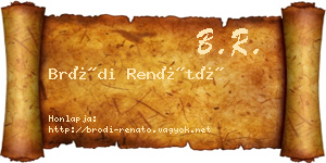Bródi Renátó névjegykártya